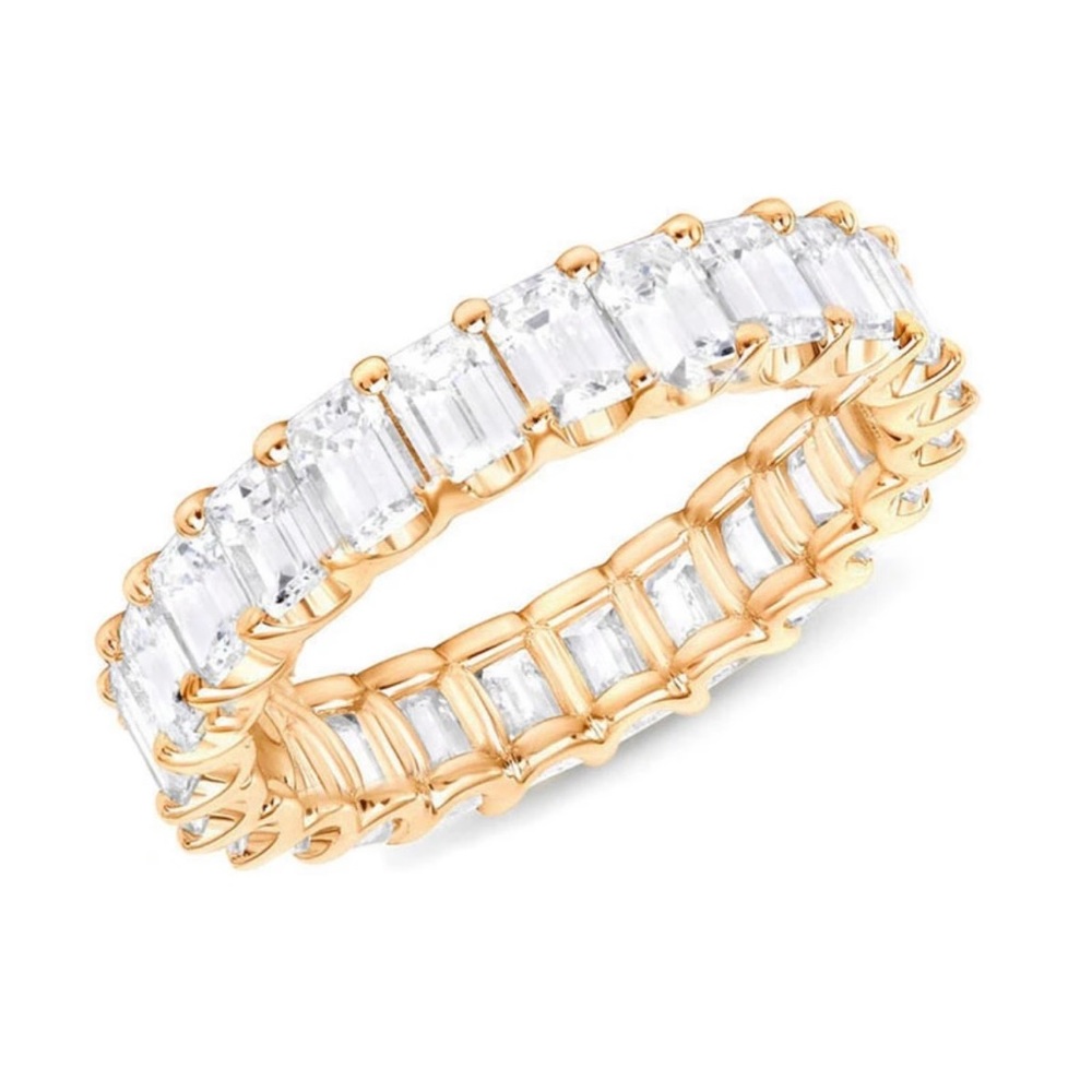 Full Paved Square Diamond Eternity Ring/Band - Size: 7